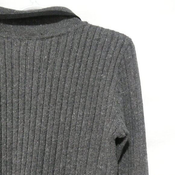 FIBERS | medium | Cropped Ribbed Long Sleeve 1/4 Zip-Up Sweater - Picture 11 of 14